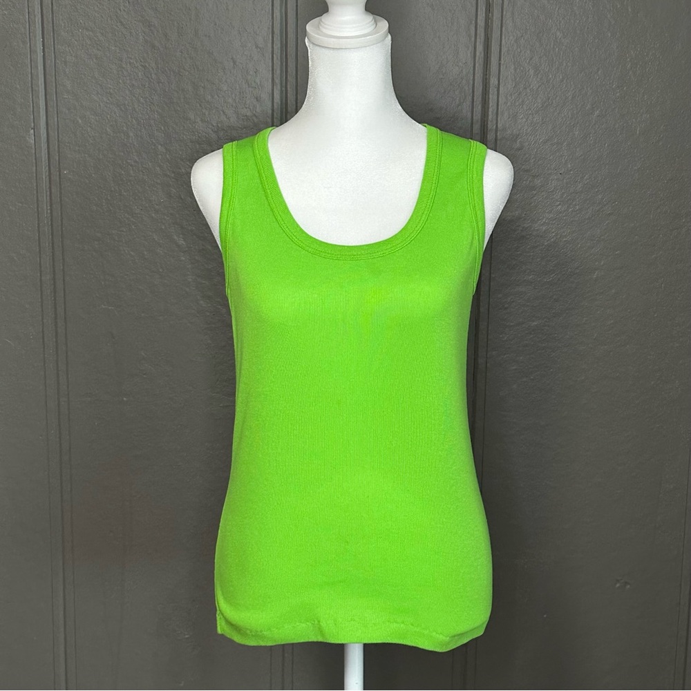 Isla Lime Green Tank Top 90s Vintage